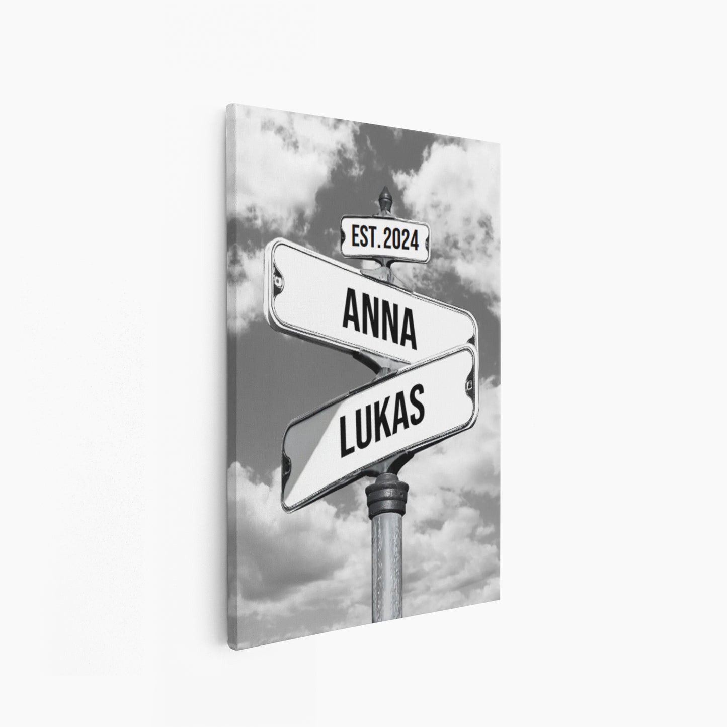 Wandbild Straßenschild mit individuellem Namen