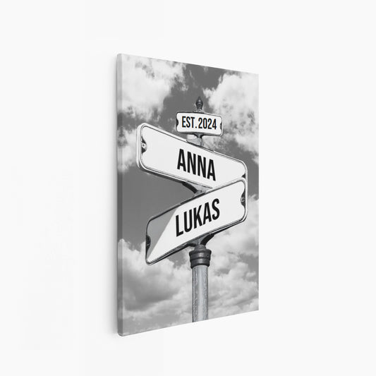 Wandbild Straßenschild mit individuellem Namen